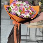 دسته گل پینکوایت (تم صورتی-سفید)