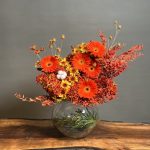 تنگ گل ژربرا طرح اورنج گلس