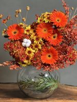 تنگ گل ژربرا طرح اورنج گلس - Image 3