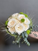 دسته گل عروس رز سفید طرح گرین - Image 3