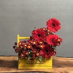 باکس گل ژربرا طرح یلو (سبد گل)