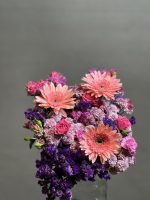سبد گل شیشه ای طرح کندی صورتی - Image 5