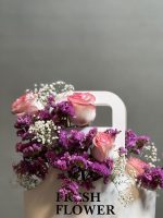 باکس گل رز صورتی طرح وایت فرش - Image 4