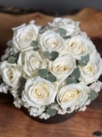 باکس گل رز سفید طرح بلک وایت - Image 4