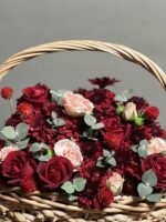 سبد گل رز قرمز طرح بسکت - Image 3