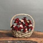 سبد گل رز قرمز طرح تیفانی