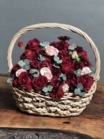 سبد گل رز قرمز طرح بسکت - Image 2