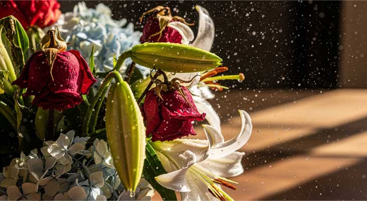 احیای گل پژمرده و در حال خشک شدن