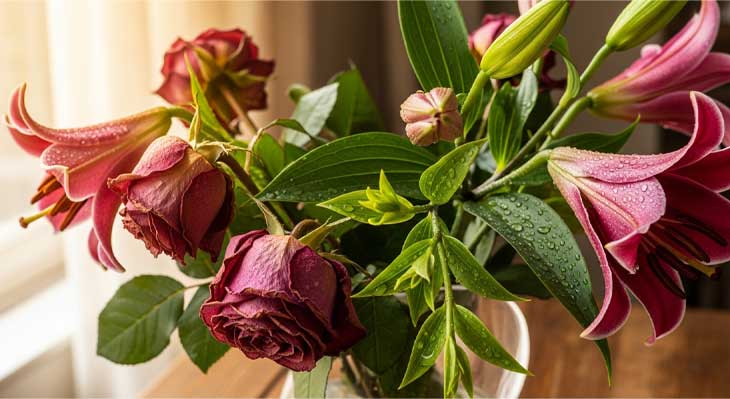 احیای گل پژمرده و در حال خشک شدن