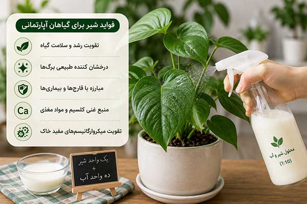 فواید شیر برای گیاهان آپارتمانی